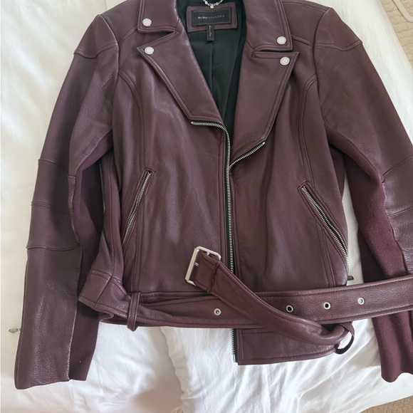 All Saints Jackets & Blazers - BCBG maroon Leather Jacker